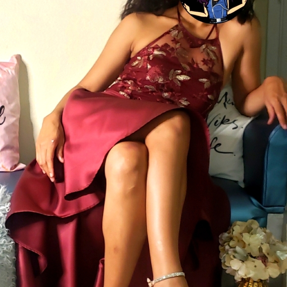 Cherry red dress ● size 6● Candalite - Picture 6 of 13